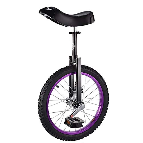 Monocycles : RTDotey Monocycle 16 / 18 Pouces Single Round Enfants Adultes Hauteur Ajustable Solde Vélo Exercice De Cyclisme, Noir, 18