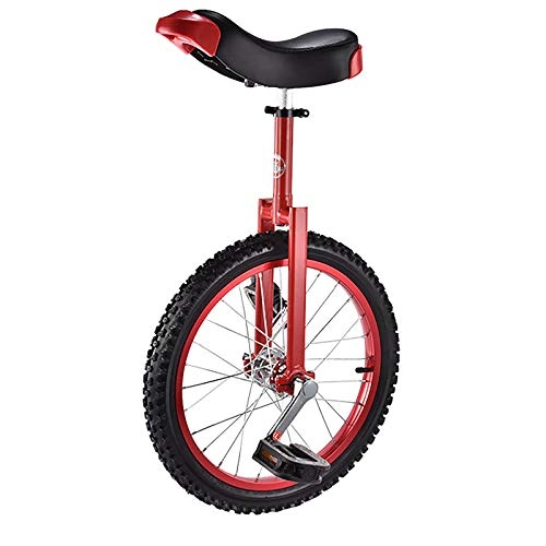 Monocycles : RTDotey Monocycle 16 / 18 Pouces Single Round Enfants Adultes Hauteur Ajustable Solde Vélo Exercice De Cyclisme, Rouge, 18
