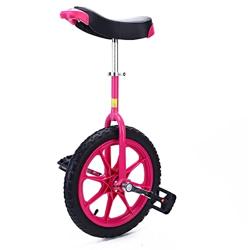 Monocycles : Samnuerly Pink Monocycle Cyclisme Sports de Plein air Fitness Exercice Santé Compétition Vélo à Une Roue Vélo d'équilibre Facile Siège réglable 16 Pouces Rose (Rose)