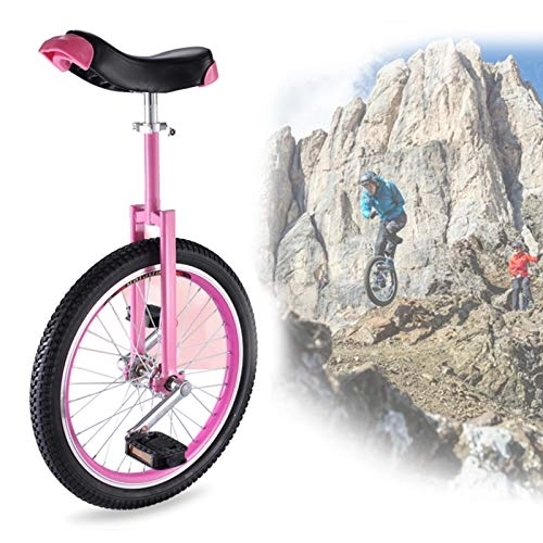 Monocycles : SERONI Monocycle Monocycles pour Enfants Adultes Débutants, Exercice De Cyclisme Antidérapant pour L'équilibre des Pneus De Montagne, avec Selle De Conception Ergonomique - Rose