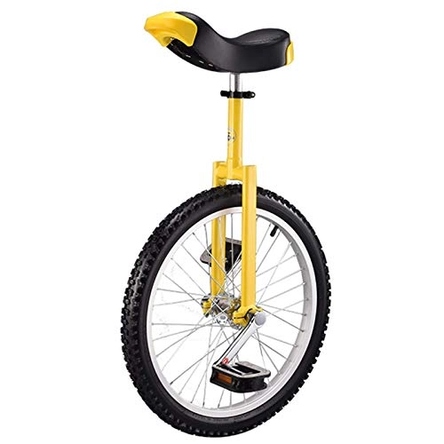 Monocycles : Vélo d'exercice à équilibrage Automatique Unisexe à Roues de 20", vélo à pneus antidérapants, Hauteur de l'utilisateur 160-175 cm (63" 69") (Couleur : Jaune)