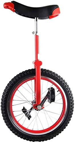 Monocycles : Vélo d'équilibre, vélo d'entraînement monocycle réglable siège antidérapant équilibre des pneus vélo Amusant Exercice de Fitness avec Support, pour débutant Enfants Adultes, Cadeau (18 Pouces Rouge)