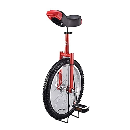 Monocycles : Vélo de Cyclisme monocycle Rouge avec Support, Pneu antidérapant de 46 cm (18 po), siège réglable, vélos d'équilibrage d'exercice de Remise en Forme pour Sports de Plein air