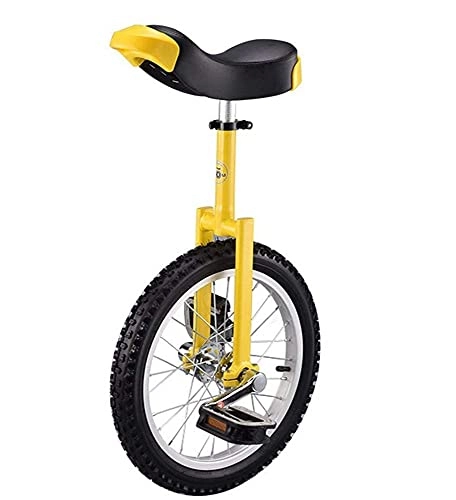 Monocycles : Vélo de vélo monocycle à roue jaune de 16 / 18 / 20 pouces avec siège de selle à dégagement confortable, pour les enfants adolescents qui pratiquent l'équitation améliorent l'équilibre vélo d'équilibre v