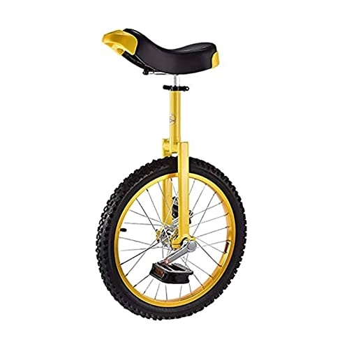 Monocycles : Vélo monocycle jaune 16 / 18 / 20 pouces roue monocycle vélo vélo avec siège de selle à dégagement confortable, pour les enfants adolescents pratique l'équitation améliorer l'équilibre, 20in ( 16in)