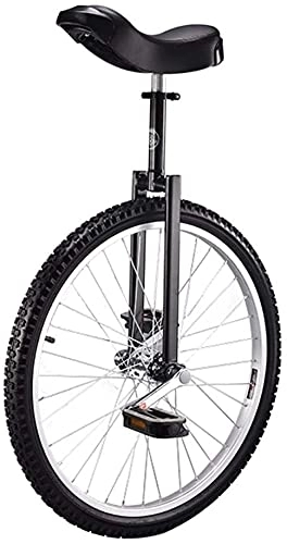 Monocycles : Vélo Monocycle Noir 24" / 20" / 18" / 16" Monocycle à Roues pour Enfants / Adultes, vélo d'équilibre vélo avec siège réglable et pédale antidérapante, à partir de 9 Ans (Color : Black, Size : 24 inch Wheel)