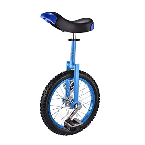 Monocycles : Vélo réglable 16"18" Formateur de Roues monocycle, accidenté sur Le Cycle des pneus Balance d'équilibre for Les Enfants débutants Exercices Adultes Amusement Fitness, Bleu (Roue de 16 / 18 Pouces)
