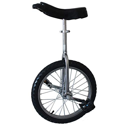 Monocycles : WYFX Monocycle classique chromé et noir de 50, 8 cm avec cadre en aluminium léger pour adulte / grand enfant / maman / papa, meilleur cadeau d'anniversaire (couleur : argent, taille : 50, 8 cm)