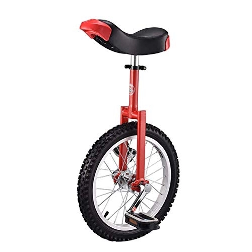 Monocycles : WYFX Monocycle à Roues de 16 Pouces avec siège de Selle Confortable, pour l'entraînement à l'équilibre, vélo de Route, vélo de Route, Porteur de 150 kg / 330 LB (Couleur : Rouge)