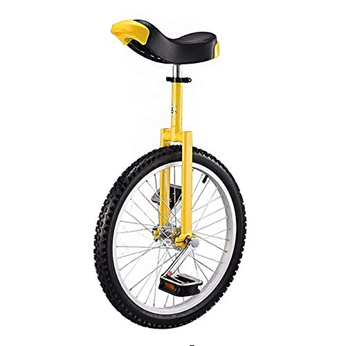 Monocycles : YQG Uni CycleUnicycle 20 Pouces - Roue Antidérapante Unicycle Vélo Anti-Fuite Butyl Tire Roue Cyclisme Exercice - Monocycles pour Adultes Enfants Hommes Adolescents Garçon, Jaune