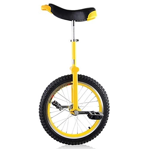 Monocycles : ZHIRCEKE Vélo monocycle garçons pour garçons avec 16 Pouces / 18 Pouces / 20 Pouces de 24 Pouces, Adulte Gros Enfants Unisexe débutants pour Adultes Jaunes, Charge 150 kg, 18in