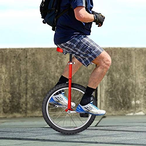 Monocycles : ZLI Monocycle Monocycle de Pneu 16in / 18in / 20in pour Filles / Garçons / Adultes / Adolescents Masculins, À Toute Épreuve Extérieur Vélo À Une Roue de Fitness, Facile À Assembler, Rouge (Size : 18 inch)