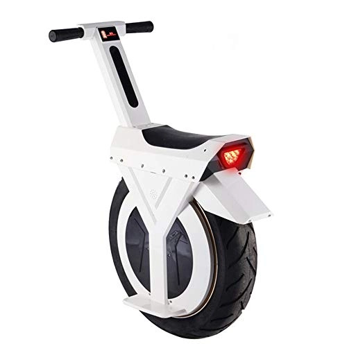 Monocycles : ZXY Auto-équilibre Scooter électrique Monocycle Une Roue Moto Scooter Monowheel Brouette Planche à roulettes, 60V 7.8Ah 500W, Blanc