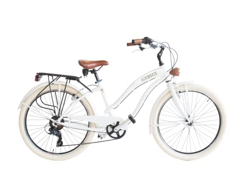 Vélos Cruiser : Airbici Vélo Beach Cruiser Femme 26" (Blanc)