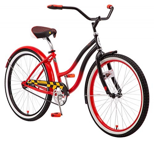 Vélos Cruiser : Schwinn Disney Queen Adult Classic Cruiser Bike, 26-Inch Wheels, Low Step Through Steel Frame, Single Speed, Large Saddle, Coaster Brakes, Multiple Colors