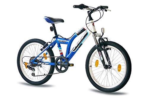 Vélos de montagnes : 20" VTT VÈLO ENFANT JEUNE BICYCLETTE KCP JETT SF blanche bleu (wb) - 50, 8 cm (20 Pouces)