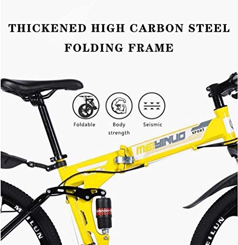 Vélos de montagnes : 21-Speed ​​VTT for adultes, en aluminium léger Suspension Avant cadre, fourche à suspension, frein à disque, jaune, B