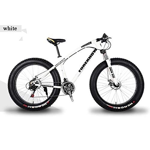 Vélos de montagnes : 24 Speed ​​Cruiser vélo en acier au carbone à haute Outroad Vélos Pays Gearshift Vélo Siège réglable Téméraire Shock Absorber fourche unisexe Étudiant extérieur ( Color : White , Size : 20inch )