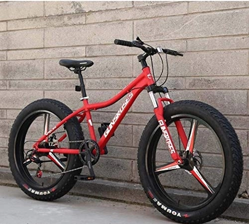 Vélos de montagnes : 24Speed ​​Mountain Bikes, 26inch Fat Tire Route, cadre de double suspension et fourche à suspension tout-terrain Vélo de montagne adulte hommes, (Color : Red 2)