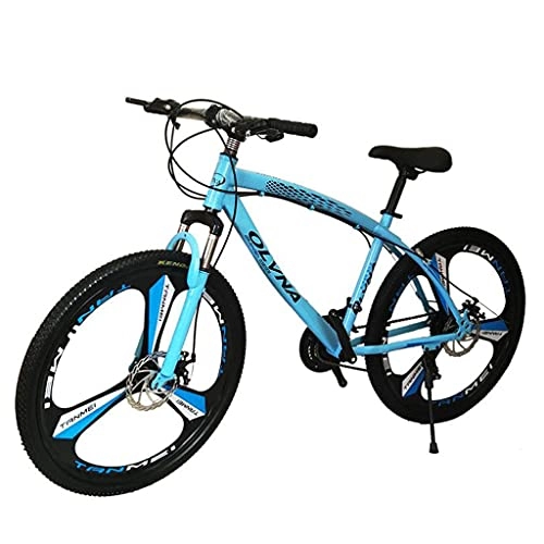 Vélos de montagnes : 26 Pouces Adultes Vélo De Montagne Boche à Double Disque Full Suspension Plein Non-slip Vtt 21 / 24 / 27 Vitesse 3 Vitesse 3 Vélo De Bicyclettes Dokeoad Bike Pour Hommes Femme(Size:21 Speed , Color:bleu)