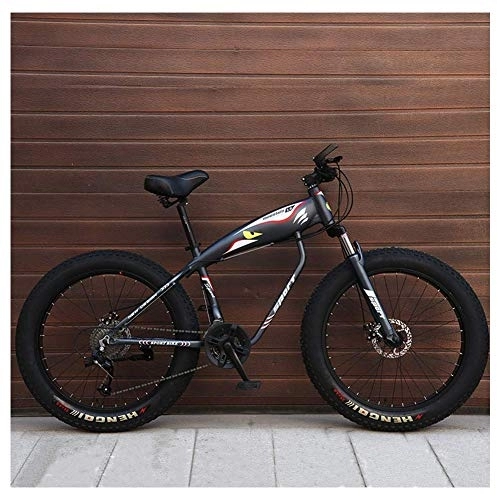 Vélos de montagnes : 26 pouces Mountain Bikes, Fat Tire Hardtail VTT, Cadre en aluminium alpin vélos, des femmes des hommes vélo avec suspension avant, Noir, 24 Vitesse Spoke lalay ( Color : Grey , Size : 21 Speed Spoke )