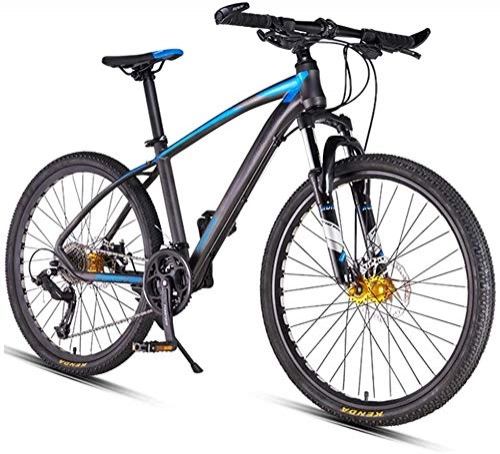 Vélos de montagnes : 26inch 27-Speed ​​Mountain Bikes, double frein à disque Hardtail VTT, Hommes Femmes adultes tout-terrain VTT, Missing & guidon, (Color : Blue)
