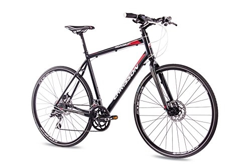 Vélos de montagnes : 28 "Cross Bike Vélo Fitness chrisson roadgun 1.0 avec 16 Vitesses SHIMANO Acera Claris Noir, 55 cm