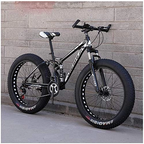 Vélos de montagnes : Adult Mountain Bikes, Fat Tire double suspension montagne vélo en acier haute teneur en carbone tout terrain VTT, 26 vitesses, 7 / 21 / 24 / 27 vitesse, 26 pouces 27 vitesses