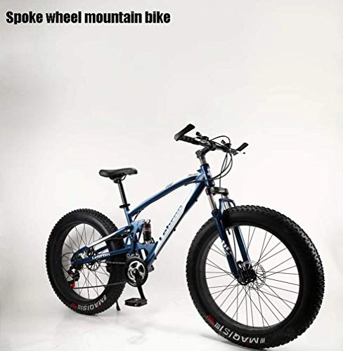 Vélos de montagnes : Adulte Fat Tire VTT, vélos de Neige, vélo Double Disque de Frein Plage Cruiser, Hommes Tout-Terrain Suspension Avant vélo, 4.0 Large de 26 Pouces Roues, A, 30 Speed