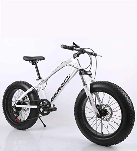 Vélos de montagnes : AISHFP Fat Tire Mens Mountain Bike, Double Frein à Disque / Haut-Carbone Cadre en Acier Vélos Cruiser, Plage Motoneige Vélo, 7 Vitesses, A, 26 inches