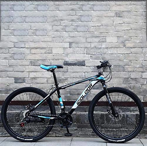 Vélos de montagnes : AISHFP Pliant à Vitesse Variable de vélo de Montagne, en Alliage d'aluminium Cadre Bikes, Double Disque de Frein Plage Motoneige vélo, 26 Pouces Roues, Bleu, 21 Speed