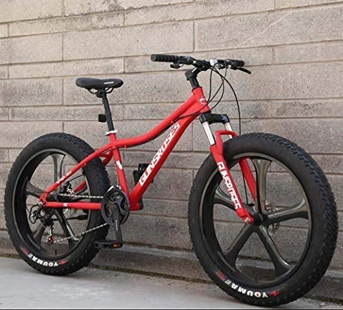 Vélos de montagnes : Aoyo 24Speed ​​Mountain Bikes, 26inch Fat Tire Route, Cadre de Double Suspension et Fourche à Suspension Tout-Terrain Vélo de Montagne Adulte Hommes, (Color : Red 3)