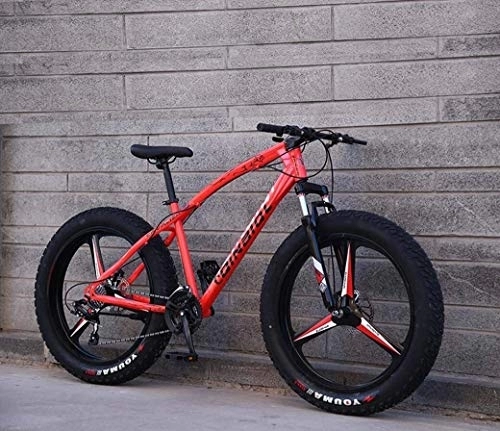Vélos de montagnes : Aoyo Tout Terrain Vélo de Montagne, 26 Pouces Fat Tire Hardtail VTT, Double Suspension Cadre et Fourche à Suspension, et Les Femmes Adultes Hommes, (Color : Red 3 Impeller)