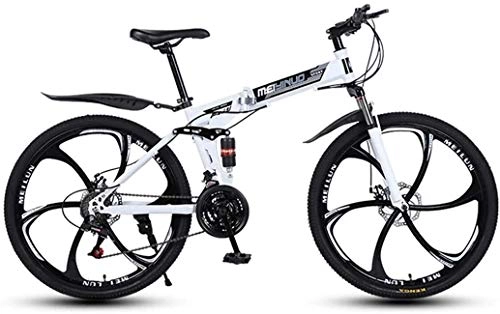 Vélos de montagnes : Aoyo Vélo de course blanc 26" 21 vitesses VTT pour adultes, cadre en aluminium léger à suspension, fourche suspendue, frein à disque,