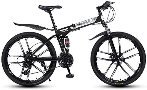 Vélos de montagnes : Aoyo Vélo de course noir, 26" 21 vitesses, VTT pour adultes, cadre en aluminium léger, suspension complète, fourche à suspension, frein à disque,