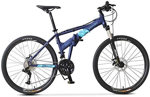 Vélos de montagnes : AYHa Vélos de montagne, 26 pouces 27 Vitesse Hardtail Mountain Bike, Cadre pliant en aluminium anti-glissement de vélos, enfants adultes tout terrain VTT, Bleu
