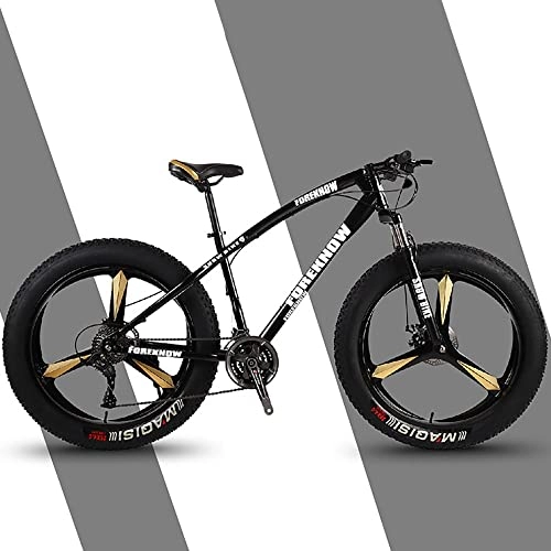 Vélos de montagnes : Bananaww 26 Pouces VTT Vélo Tout, Fatbike avec dérailleur 7 / 21 / 24 / 27 / 30 Vitesses, Vélos Pliants Double Frein à Disque, Cadre en Acier À Haute Teneur en Carbone pour Homme Femme