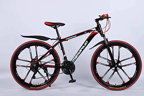 Vélos de montagnes : Baozge Vélo VTT 26 vitesses 24 vitesses pour adulte, léger en alliage d'aluminium Full Frame Roue suspension avant Mens Vélo Frein à disque Bleu 1-Noir 5