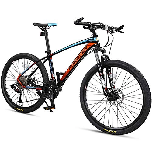Vélos de montagnes : BCX Vélos de montagne 33 vitesses, vélo de montagne semi-rigide avec frein à disque à cadre en aluminium pour hommes, vélo de montagne pour femmes, vélo de montagne tout terrain, gris, 26 pouces, Bleu