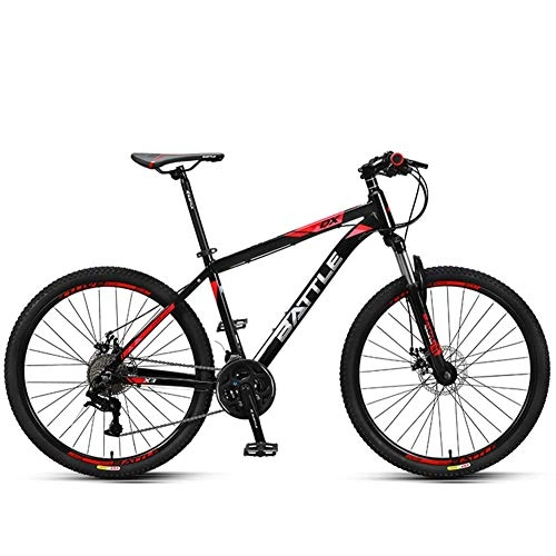 Vélos de montagnes : BCX Vélos de montagne adultes de 26 pouces, vélo de montagne semi-rigide 27 vitesses avec frein à double disque, cadre avant en aluminium, vélo de montagne tout terrain, noir