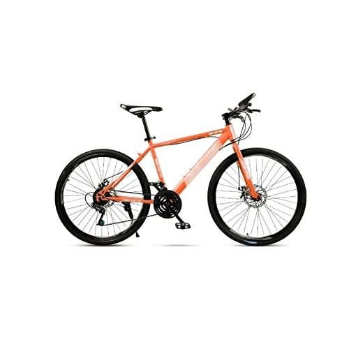 Vélos de montagnes : Bicycles for Adults Mountain Bike 30 Speed 26 inch Adult Men and Women Shock One Wheel Speed Racing Disc Brakes Off Road Student Bicycle (Color : Orange, Size : Small)