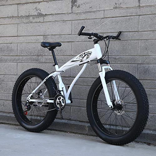 Vélos de montagnes : Bicyclette velo vtt 21 vitesses, vélo de montagne de sports de plein air étudiant adulte roues élargies de 4 pouces+système de frein à disque+cadre en acier à haute teneur en carbone, F, 26 inches