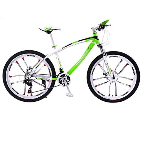 Vélos de montagnes : BMX Dirt Vélos de Route VTT Vélo VTT Adulte Route Vélos for Les Hommes et Les Femmes 24 / 26En Roues Vitesse réglable Double Frein à Disque (Color : Green-24in, Size : 21 Speed)