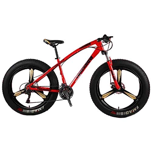 Vélos de montagnes : BMX Dirt Vélos de Route Vélo VTT Adulte Plage Vélo Motoneige Vélos VTT for Les Hommes et Les Femmes 26En Roues Double Vitesse réglable Frein à Disque (Color : Red, Size : 24 Speed)