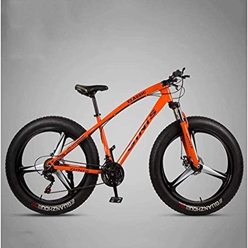Vélos de montagnes : BMX VTT Semi-rigide, Cadre en acier haute teneur en carbone 4, 0 Fat Tire Bike Mountain Trail, Femmes Hommes Vlo de montagne avec double disque de frein 6-17 ( Color : Red , Size : 30 speed )