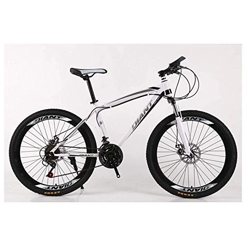 Vélos de montagnes : BXU-BG Sports de Plein air VTT / Unisex Bicyclettes 26 « » Roue légère HighCarbon Cadre en Acier 2130 Frein à Disque Shimano délais, 26" (Color : White, Size : 30 Speed)