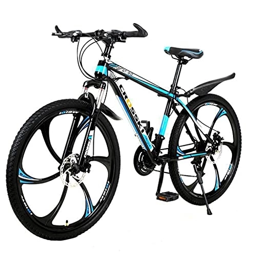 Vélos de montagnes : Cadre en Acier au Carbone avec Freins à Double Disque (Noir et Rouge; Noir et Bleu 26 Pouces 21 / 24 / 27 Vitesses) vélo de Montagne