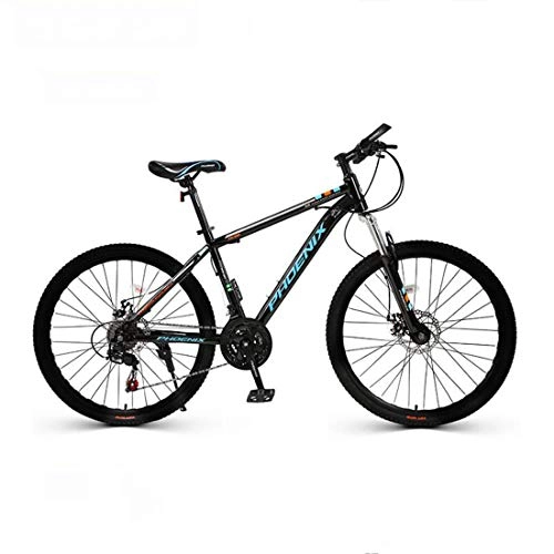 Vélos de montagnes : CPY-EX 26 Pouces Vélos de Montagne Hommes, Haute en Acier au Carbone Hardtail VTT, Vélo de Montagne avec Suspension Avant réglable Siège, 24x, Noir Spoke, A