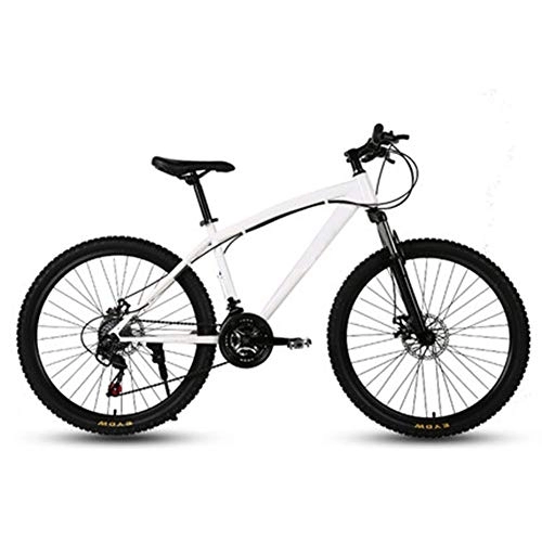 Vélos de montagnes : D&XQX 26 Pouces Mountain Bikes, Double Disque de Frein VTT Hardtail, Hommes Femmes à Haut Carbone Tous Acier Terrain Alpine Vélo Vélos Anti-Slip, 21 Speed