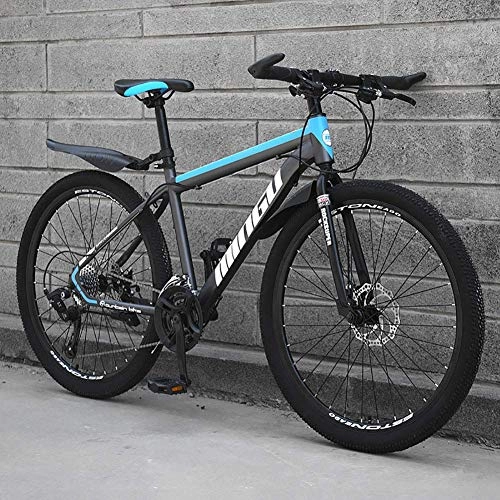 Vélos de montagnes : DJP Vélo de Montagne, Meuble Homme Femme Adulte Vtt Tout Terrain, Guidon de Siège Réglable, Vtt Pliables, Double Frein À Disque Vtt Noir / Blanc 26 ', 30 Vitesses, Noir / Bleu